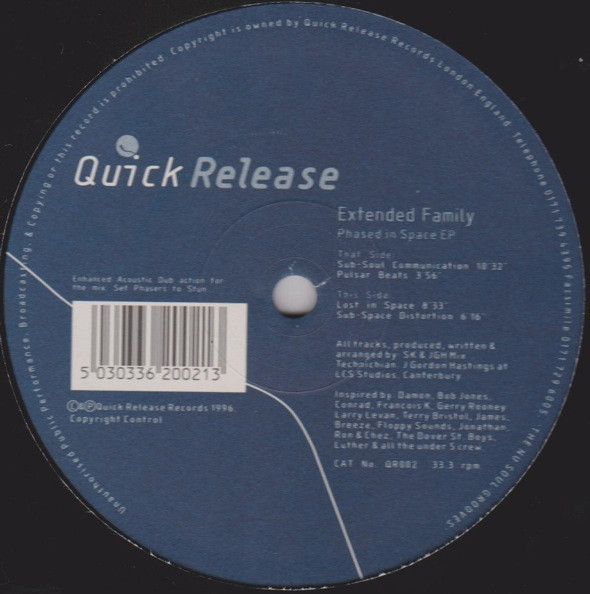 Extended Family - Phased In Space EP | Quick Release Records (QR002) - main Extended Family - Phased In Space EP | Quick Release Records (QR002) - main