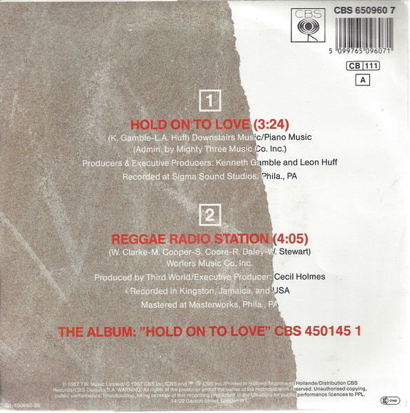 Third World - Hold On To Love | CBS (CBS 650960 7) - 2