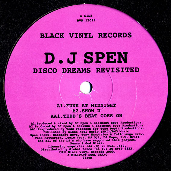DJ Spen - Disco Dreams Revisited | Black Vinyl Records (BVR 12019)