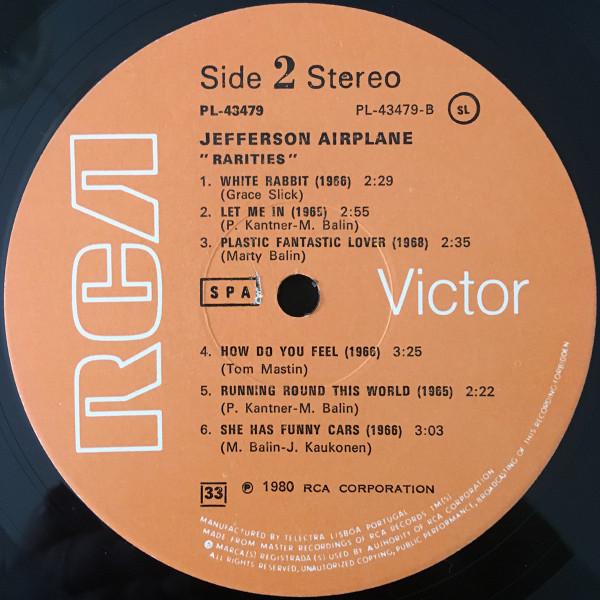 Jefferson Airplane - Rarities | RCA Victor (PL-43479) - 4
