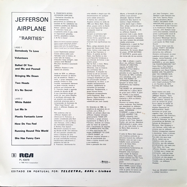 Jefferson Airplane - Rarities | RCA Victor (PL-43479) - 2