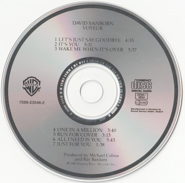 David Sanborn - Voyeur | Warner Bros. Records (7599-23546-2) - 2