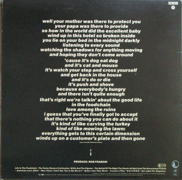 Tonio K. - Life In The Foodchain | Epic (EPC 83607) - 2