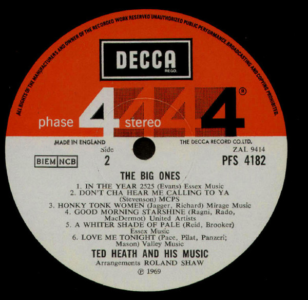 Ted Heath And His Music - The Big Ones | Decca (PFS 4182) - 4