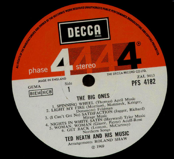 Ted Heath And His Music - The Big Ones | Decca (PFS 4182) - 3