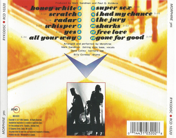 Morphine - Yes | Rykodisc (RCD 10320) - 2