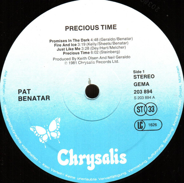 Pat Benatar - Precious Time | Chrysalis (203 894-320)