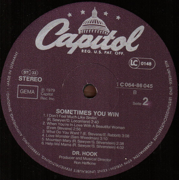 Dr. Hook - Sometimes You Win | Capitol Records (1C 064-86 045) - 4