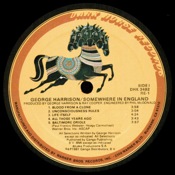 George Harrison - Somewhere In England | Dark Horse Records (DHK 3492) - 3 George Harrison - Somewhere In England | Dark Horse Records (DHK 3492) - 3