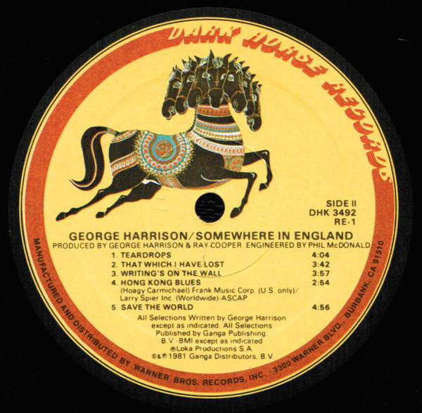 George Harrison - Somewhere In England | Dark Horse Records (DHK 3492) - 4 George Harrison - Somewhere In England | Dark Horse Records (DHK 3492) - 4