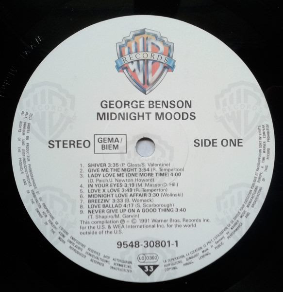 George Benson - Midnight Moods | Warner Bros. Records (9548-30801-1) - 3 George Benson - Midnight Moods | Warner Bros. Records (9548-30801-1) - 3