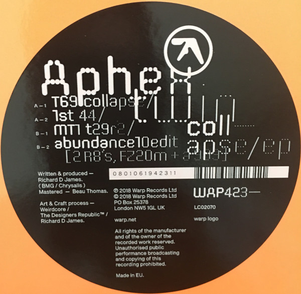Aphex Twin - Collapse EP | Warp Records (WAP423) - 4