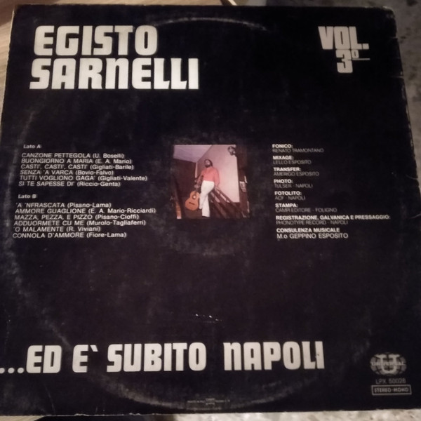 Egisto Sarnelli - ...Ed E' Subito Napoli Vol. 3° | Universal (LPX 50028) - 2 Egisto Sarnelli - ...Ed E' Subito Napoli Vol. 3° | Universal (LPX 50028) - 2