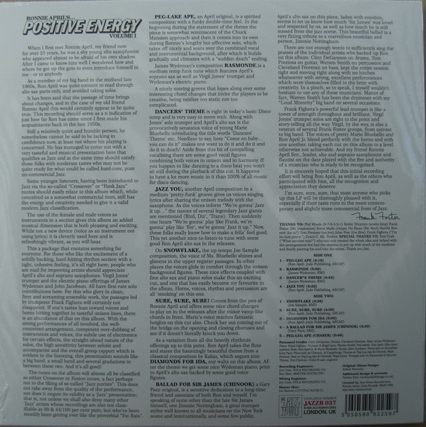 Ron Aprea - Positive Energy Volume 1 | Jazz Room Records (JAZZR 037) - 2 Ron Aprea - Positive Energy Volume 1 | Jazz Room Records (JAZZR 037) - 2