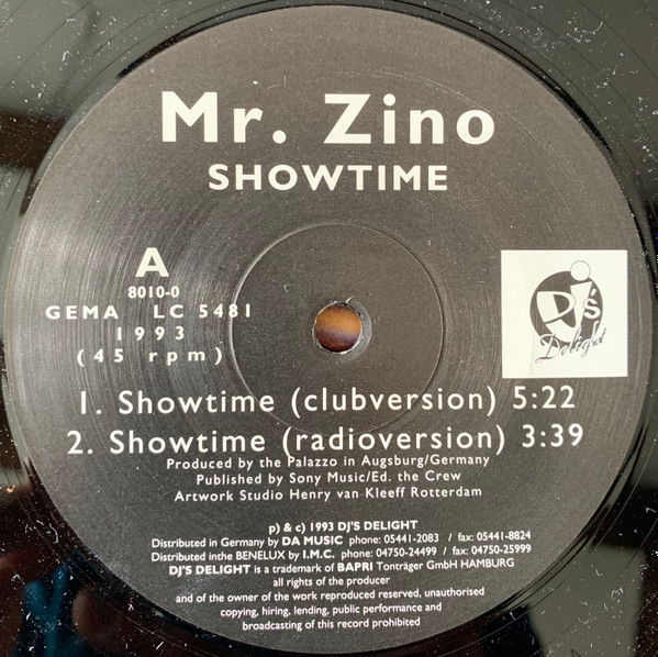 Mr. Zino - Showtime | DJ's Delight (8010-0)