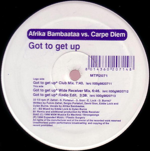Afrika Bambaataa Vs. Carpe Diem - Got To Get Up | Mantra Vibes (MTR2071) - 4