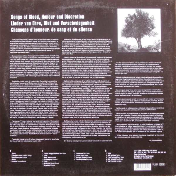 Various - Il Canto Di Malavita (La Musica Della Mafia) | [PIAS] Recordings (PIAS 4703 DLP) - 2