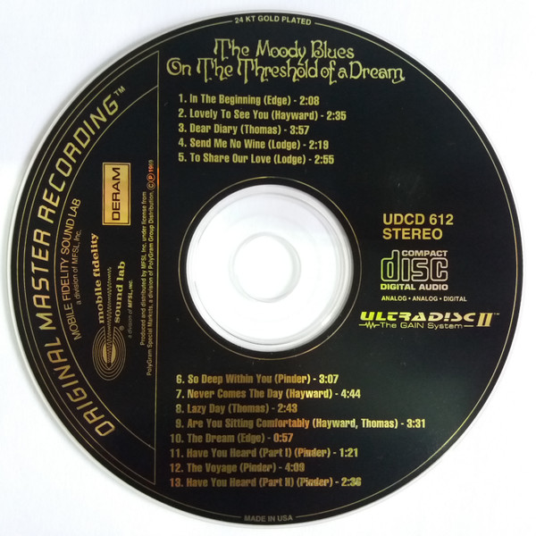 The Moody Blues - On The Threshold Of A Dream CD | Mobile Fidelity Sound Lab (UDCD 612) - 4 The Moody Blues - On The Threshold Of A Dream CD | Mobile Fidelity Sound Lab (UDCD 612) - 4