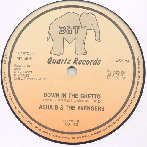 Asha B & The Avengers - It's Too Late / Down In The Ghetto | Quartz Records (QUARTZ 002) - 2 Asha B & The Avengers - It's Too Late / Down In The Ghetto | Quartz Records (QUARTZ 002) - 2