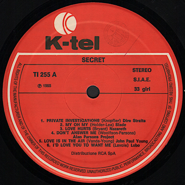 Various - Secret | K-Tel (TI 255) - 3