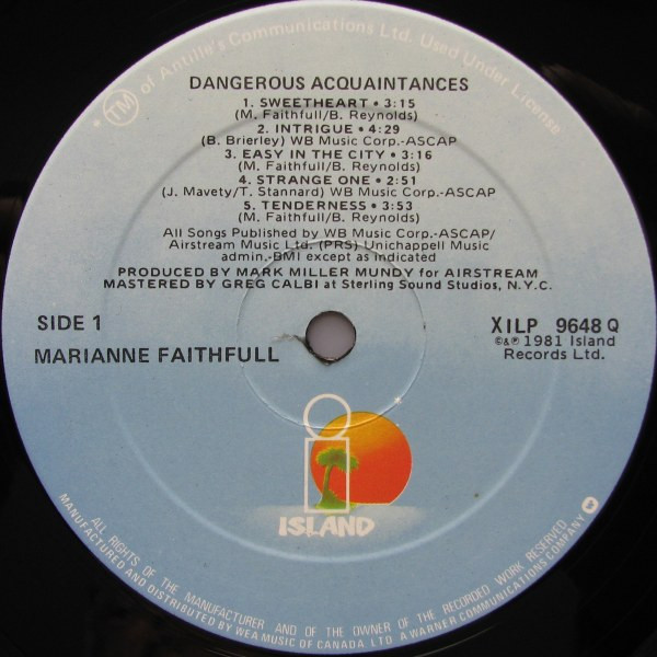 Marianne Faithfull - Dangerous Acquaintances | Island Records (XILP-9648) - 2 Marianne Faithfull - Dangerous Acquaintances | Island Records (XILP-9648) - 2