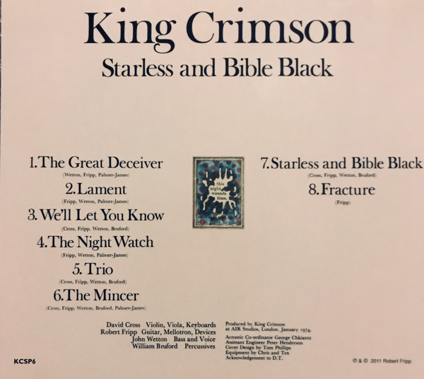 King Crimson - Starless And Bible Black | Discipline Global Mobile (KCSP6) - 4