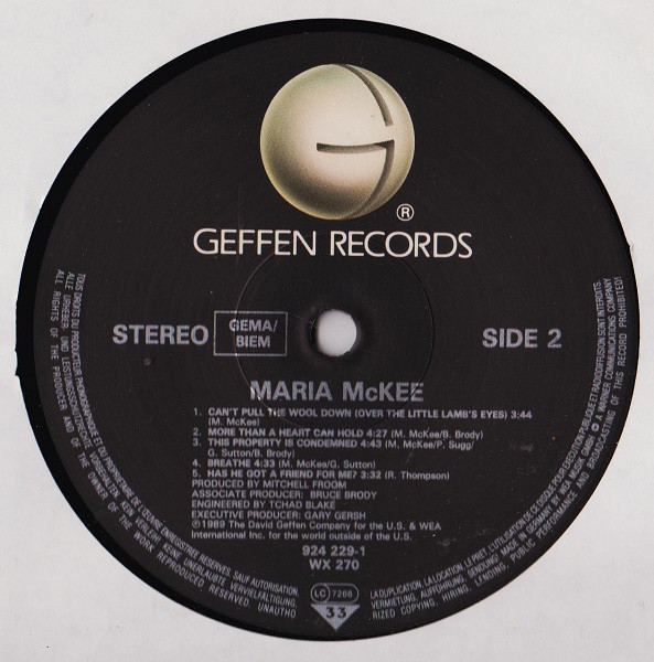 Maria McKee - Maria McKee | Geffen Records (924 229-1) - 4 Maria McKee - Maria McKee | Geffen Records (924 229-1) - 4