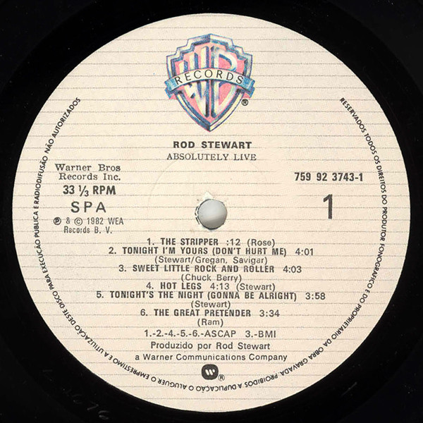 Rod Stewart - Absolutely Live | Warner Bros. Records (759 92 3743-1) - 3