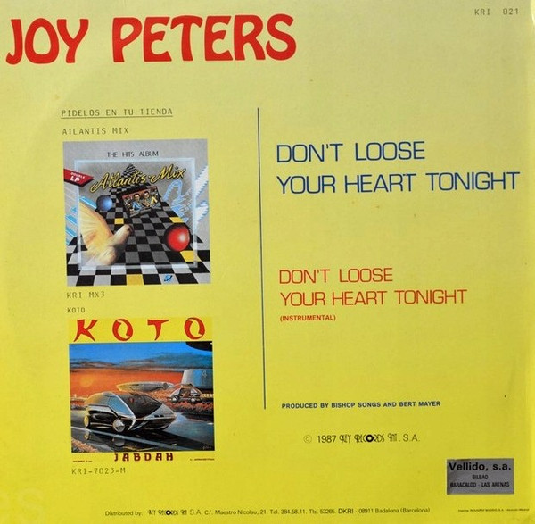 Joy Peters - Don't Loose Your Heart Tonight | Key Records Int. (KRI-021) - 2