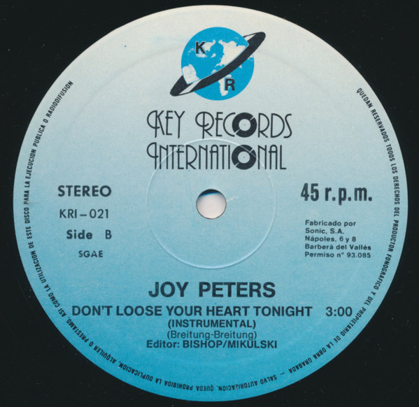 Joy Peters - Don't Loose Your Heart Tonight | Key Records Int. (KRI-021) - 4