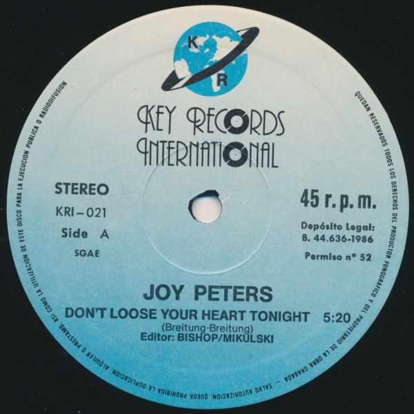 Joy Peters - Don't Loose Your Heart Tonight | Key Records Int. (KRI-021) - 3