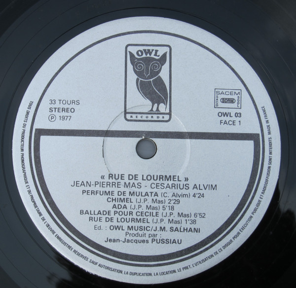 Jean-Pierre Mas / Cesarius Alvim - Rue De Lourmel | Owl Records (OWL 03) - 2 Jean-Pierre Mas / Cesarius Alvim - Rue De Lourmel | Owl Records (OWL 03) - 2