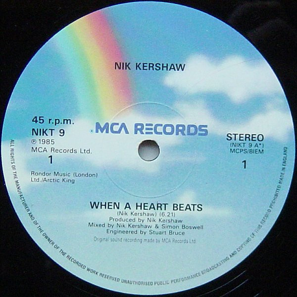 Nik Kershaw - When A Heart Beats | MCA Records (NIKT 9)