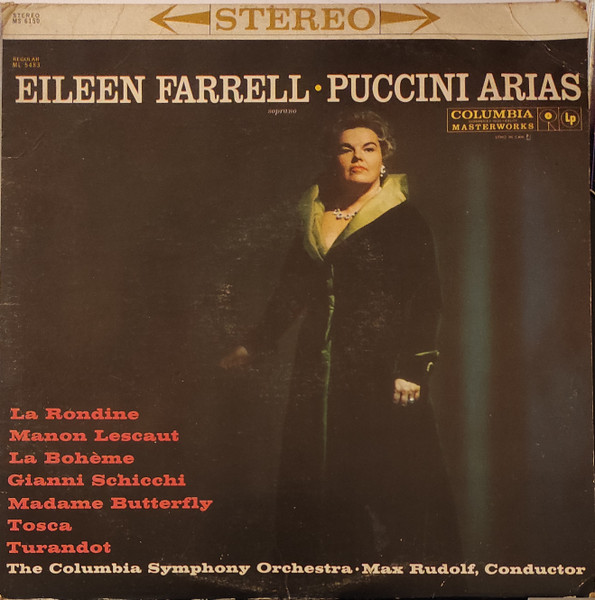 Eileen Farrell , Giacomo Puccini , Columbia Symphony Orchestra , Max Rudolf - Puccini Arias | Columbia Masterworks (MS 6150) - main Eileen Farrell , Giacomo Puccini , Columbia Symphony Orchestra , Max Rudolf - Puccini Arias | Columbia Masterworks (MS 6150) - main