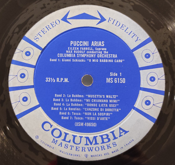 Eileen Farrell , Giacomo Puccini , Columbia Symphony Orchestra , Max Rudolf - Puccini Arias | Columbia Masterworks (MS 6150) - 2 Eileen Farrell , Giacomo Puccini , Columbia Symphony Orchestra , Max Rudolf - Puccini Arias | Columbia Masterworks (MS 6150) - 2