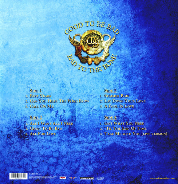 Whitesnake - Good To Be Bad (2LP) [Vinyl] | Steamhammer (SPV 98131 2LP) - 3