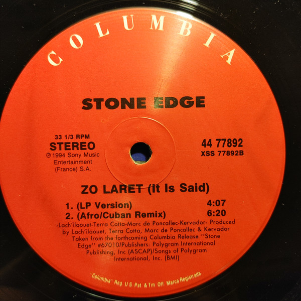 Stone Age - Zo Laret (It Is Said) | Columbia (44 77892) - 3 Stone Age - Zo Laret (It Is Said) | Columbia (44 77892) - 3