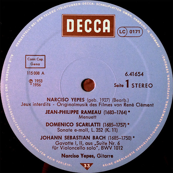 Narciso Yepes - Jeux Interdits | Decca (SMD 1349) - 3 Narciso Yepes - Jeux Interdits | Decca (SMD 1349) - 3