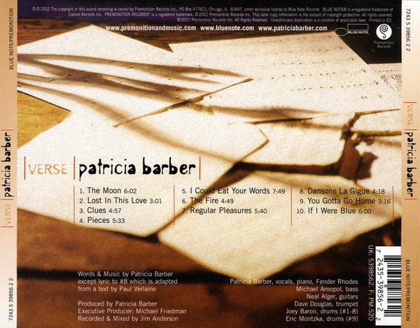 Patricia Barber - Verse | Blue Note (7243 5 39856 2 2) - 3 Patricia Barber - Verse | Blue Note (7243 5 39856 2 2) - 3