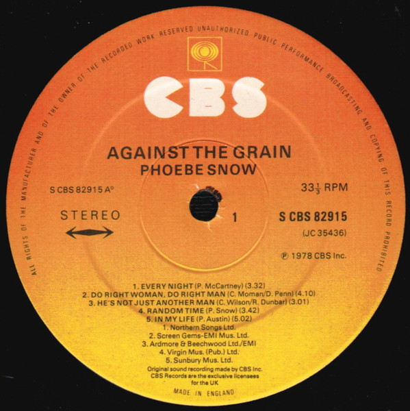 Phoebe Snow - Against The Grain | CBS (S CBS 82915) - 3