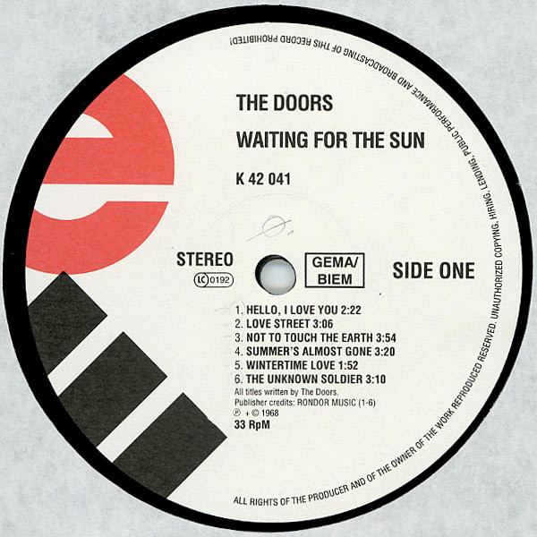 The Doors - Waiting For The Sun | Elektra (42 041) - 3