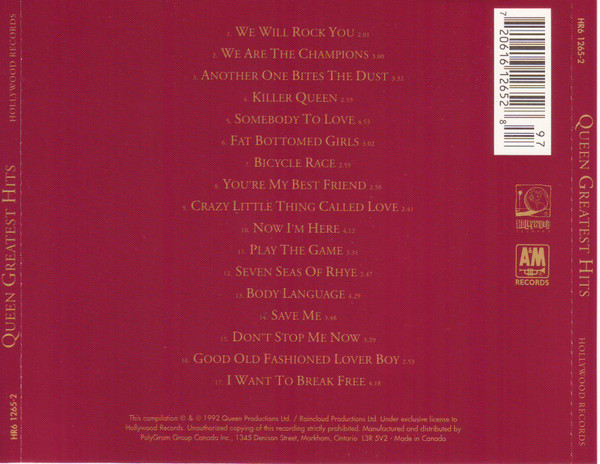 Queen - Greatest Hits [CD] | Hollywood Records (HR6 1265-2) - 2