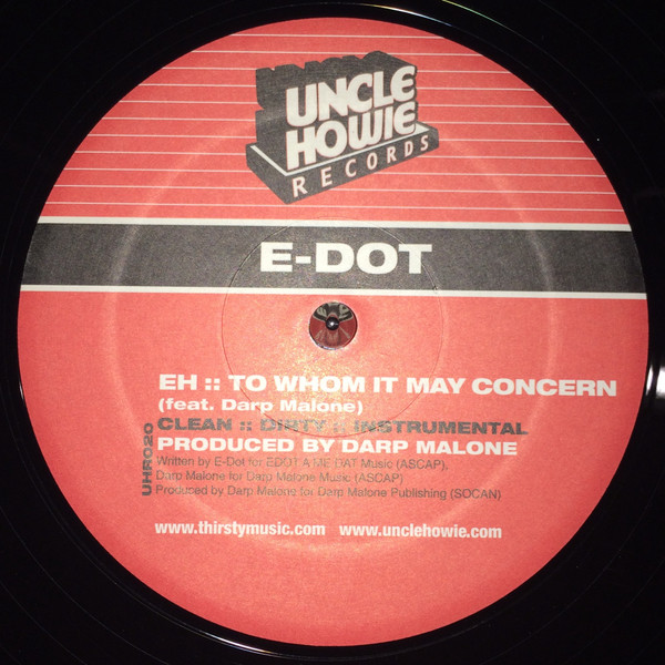 E-Dot - The Way I Live / To Whom It May Concern | Uncle Howie Records (UHR020) - 3 E-Dot - The Way I Live / To Whom It May Concern | Uncle Howie Records (UHR020) - 3