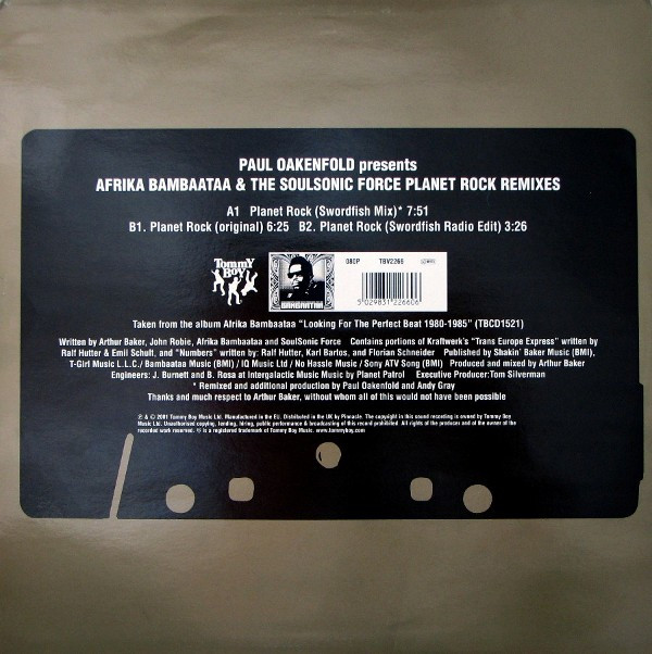 Paul Oakenfold Presents Afrika Bambaataa & Soulsonic Force - Planet Rock Remixes | Tommy Boy (TBV2266) - main