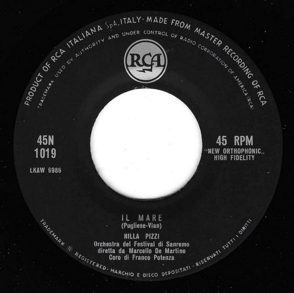 Nilla Pizzi - Perdoniamoci / Il Mare | RCA Italiana (45N 1019) - 4