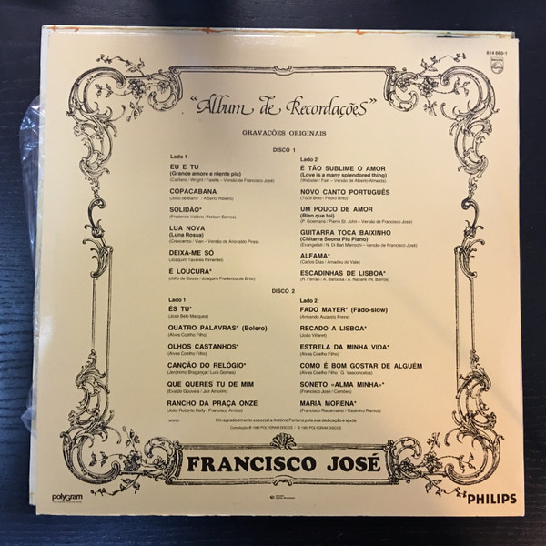 Francisco José - "Álbum De Recordações" | Philips (814 660-1) - main