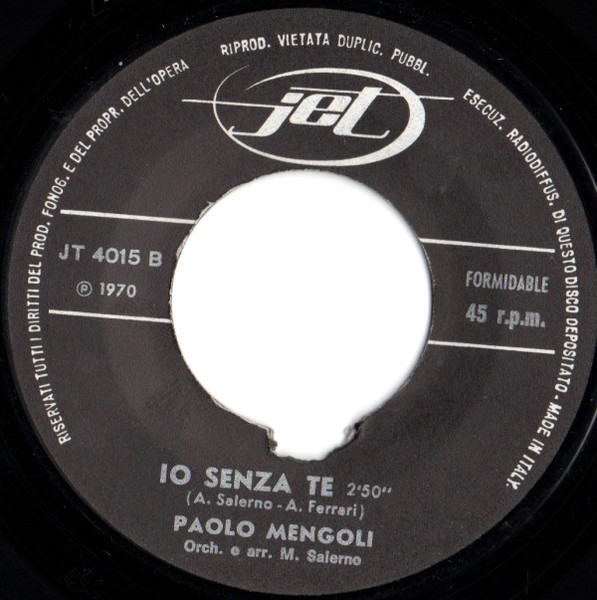 Paolo Mengoli - Ahi Che Male Che Mi Fai | Jet (JT 4018) - 4