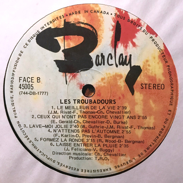 Les Troubadours - Les Troubadours | Barclay (45005) - 4 Les Troubadours - Les Troubadours | Barclay (45005) - 4