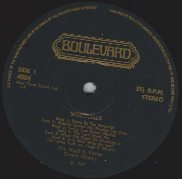 The Hugh E. Porter Gospel Singers - Spirituals | Boulevard (4004) - 3