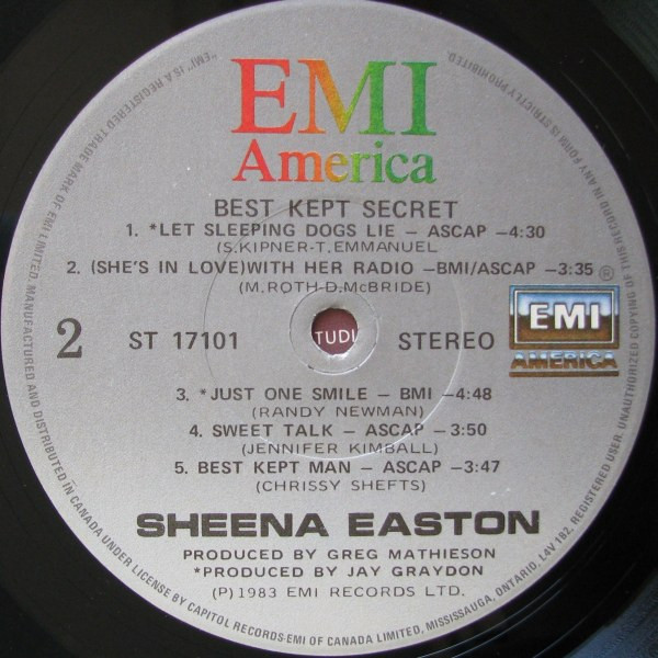 Sheena Easton - Best Kept Secret | EMI America (ST-17101) - 4 Sheena Easton - Best Kept Secret | EMI America (ST-17101) - 4